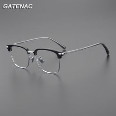 Upgrade your eyewear game with the Gatenac Men's Full Rim Square Acetate Titanium Eyeglasses Gxyj1044. These stylish and modern eyeglasses are designed to make a statement while providing maximum comfort and durability. Made from high-quality titanium, these eyeglasses are built to last. The full rim frame design ensures a secure fit, while the acetate temple tips add a touch of sophistication. Whether you're at work, out with friends, or simply running errands, these eyeglasses will complement Cool Glasses Frames For Men, Mens Eyeglasses Latest Trends, Spects Frames Men, Men’s Glasses Frames, Glasses On Men, Eye Frames Men, Best Glasses For Men, Men Glasses Style, Men Glasses Frames