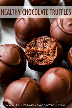 chocolate candies are sitting on top of each other