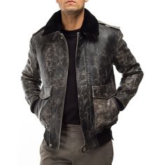 ITALIAN MEN BOMBER LEATHER JACKET . MADE WITH SOFT GENUINE LAMB LEATHER . COLOR :  BLACK DISTRESSED , VINTAGE LOOK . SIZE : FOR MORE DETAILS OF THE MEASUREMENTS PLEASE CHECK THE SIZES CHART PHOTO  #10. MADE IN ITALY  We've done our best to represent our true colors but due to the differences in screen resolution for computer monitors, colors can vary slightly.   MATERIAL All our skins are tanned in Italy We Guaranty 100% the quality of what we are selling.   SHIPPING & HANDLING LEATHER JACKETS w Vintage Black Long Sleeve Leather Jacket For Winter, Vintage Black Leather Winter Outerwear, Vintage Black Leather Outerwear For Winter, Vintage Black Leather Outerwear For Fall, Italian Men, Black Aviators, Black Vintage, Computer Monitors, Leather Jackets