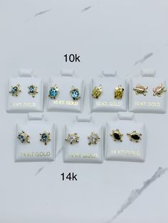 10k - 14k solid gold earrings butterfly  ❤️14k available in Aqua, black or white  ❤️10k available in Aqua, multi tone, or yellow  ❤️Studs screw back with cubic zirconia  ❤️Approx 6mm -8mm ❤️Fine jewelry includes a small box  ❤️Baby, girl, women  Each sold separately  Check out my other jewelry  ❤️ Aretes de mujer o Niña de 10k - 14 kilates de tornillo ❤️ Joyeria fina ❤️ Piedra zirconia  pequeños  ❤️ Broqueles de tortuga ❤️ Disponible en 10k color amarillo , 3 oros, y/o azul  ❤️ 14k disponible en Hypoallergenic 14k White Gold Jewelry, 14k Gold Huggie Earrings Gift, Hypoallergenic Oval White Gold Jewelry, Hypoallergenic White Gold Oval Jewelry, White Gold 14k Pierced Jewelry, Adjustable 14k Gold Drop Earrings, Adjustable Yellow Gold Earrings Fine Jewelry, Hypoallergenic Oval 14k Gold Jewelry, 14k Gold Screw Back Jewelry For Anniversary