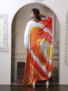 Trendy long Kaftan made of noble silky satin fabric in milky white canvas and upbeat colours is what you need to flaunt on your next vacation. Egyptian inspiration and varied colours add a royal touch to this Kaftan. The abstract print in various colour is like cherry on the cake. This free-flowing Kaftan is designed with all elements of luxury, grace and elegance. One Size Fits All (Small to 8XL) FABRIC•Silky satin ( The fabric is totally soft, cool, not stick to the body) • Regular kaftan Leng Long Satin Maxi Dress For Summer, White Digital Print Dress For Summer, White Dresses With Digital Print For Summer, White Summer Dress With Digital Print, White Silk Dress With Digital Print, White Silk Dress For Summer, White Bohemian Dress With Digital Print, Bohemian White Dress With Digital Print, Multicolor Satin Maxi Dress For Summer