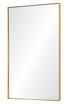 a gold framed mirror on a white background with clipping area for text or image