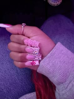 Baddies Nails, Medium Nails, Acrylic Nail Set, Duck Nails, Drip Nails, Nails Design With Rhinestones