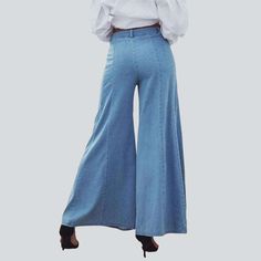 Elevate your look with our street-style Bleached Culottes from the 2023 Spring-Summer Collection. Designed with a high-waist for a figure-flattering fit. these culottes feature a zipper and button closure for added convenience and a chic look. Crafted from luxe denim for unparalleled comfort and a sophisticated edge. these culottes are a must-have for any stylish soul.Distinctive Features: Street-Style: A perfect blend of vintage allure and today's spirited fashion pulse. Bleached: A fresh. mode Bleached Denim, Chic Look, Light Blue Color, Elevate Your Look, Denim Fashion, Denim Pants, Summer Collection, Light Blue, Pants For Women