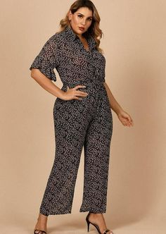 The Emes Shop jumpsuit is detailed with vintage floral prints. Features a collar. straight let silhouette. button down design. short sleeves. and regular fit. Pair it with sneakers and a baseball cap for a fun look.MATERIALS: 100% PolyesterMEASUREMENTS: Product length is 57"-59" in 1X-14W-16W | Waist: 37-39 in | Chest: 43-45 in | Hips: 46-48 in 2X-16W-18W | Waist: 39-41 in | Chest: 45-47 in | Hips: 48-50 in 3X-18W-20W | Waist: 41-43 in | Chest: 47-49 in | Hips: 50-52 in 4X-20W-22W | Waist: 43-45 in | Chest: 49-51 in | Hips: 52-54 in MEASUREMENTS: Product length is 144-149 cm 1X-14W-16W | Waist: 94 -99 cm | Chest: 109 -114 cm | Hips: 116 -121 cm 2X-16W-18W | Waist: 99 -104 cm | Chest: 114 -119 cm | Hips: 121 -125 cm 3X-18W-20W | Waist: 104 -109 cm | Chest: 119 -124 cm | Hips: 124 -129 cm 4X Casual Jumpsuits And Rompers With Short Sleeve, Relaxed Fit, Casual Short Sleeve Relaxed Fit Jumpsuits And Rompers, Casual Short Sleeve Jumpsuits And Rompers With Relaxed Fit, Black Casual Short Sleeve Jumpsuits And Rompers, Casual Short Sleeve Jumpsuits And Rompers, Casual Black Floral Jumpsuits And Rompers, Casual Fitted Jumpsuits And Rompers With Short Sleeves, Casual Relaxed Fit Button-up Jumpsuits And Rompers, Casual Button-up Relaxed Fit Jumpsuits And Rompers