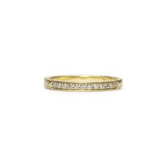 14K Gold band with Diamonds Dimensions: 2.2mm Band WidthDelivery: This item will ship within 2 business days. Timeless Stackable Engraved Ring For Formal Occasions, Diamond Open Band For Formal Occasions, Formal Diamond Open Band, Classic Diamond Ring With Single Cut Diamonds, Open Band, Heirloom Diamond Stackable Bands, Timeless Yellow Gold Engraved Ring With Decorative Band, 14k Gold Bands With Diamond Accents, Formal Fine Jewelry Engraved Stackable Ring, Timeless Open Band For Formal Occasions