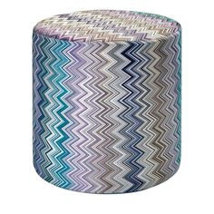 a multicolored stool with a pattern on it