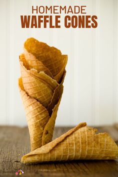 an ice cream cone with graham cracker waffle cones