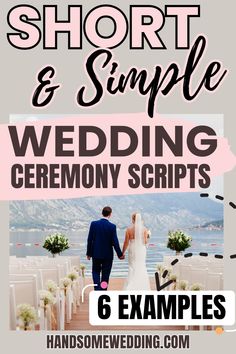 a poster for a wedding ceremony with the words short and simple in front of it