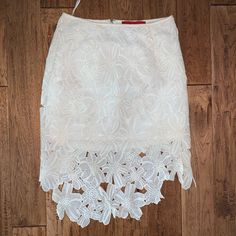 Cream High Low Lace Skirt- Only Worn Once For A Photo Shoot. Great Condition!! No Fraying Or Stains. White Asymmetrical Mini Skirt Lined, White Lined Asymmetrical Skirt, White Asymmetrical Skirt For Spring, Spring White Asymmetrical Skirt, White Asymmetrical Lined Skirt, White Lined Pencil Mini Skirt, High Low Skirt, White Cream, Cream White