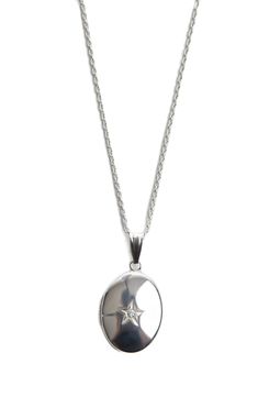 A single cubic zirconia sparkles like a star on this oval locket necklace crafted from shiny sterling silver. Sterling silver/cubic zirconia Imported Everyday Necklaces Silver, Silver Necklaces Simple Pendant, Small Silver Locket, Men’s Locket, Elegant Silver Necklace, Cool Silver Necklaces, Dainty Silver Necklace Stack, Silver Jewelry Stack, Everyday Necklace Silver