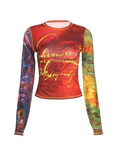 ⚡️Free Shipping 2022 Patchwork Printed Mesh Long Sleeve Crop Top Orange S under $16.00 in Tops&Tees at AnotherChill.com Online. Style: Casual/Street/Y2K/Punk/Grunge/Hip Pop. Fabric Content: Polyester, Spandex. Fit Type: Slim fit. Neckline: Crew Neck. Sleeve Length: Long Sleeve. : Shaped to a tighten silhouette, these bold colored crop tops made from stretchy mesh fabric, featured letter painted print and stitch seam design.. ✓2022 SUMMER OUTFITS. Check reviews and buy Patchwork Printed Mesh Long Y2k Tops Long Sleeve, Baddie Birthday Outfit Summer, Colorful Mesh Top, Crop Top Blanc, Patchwork Crop Top, Big Mama, Street Y2k, Mesh Long Sleeve Top, Y2k Punk