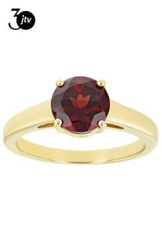 2.15ct Round Vermelho Garnet��� 18k Yellow Gold Over Sterling Silver Solitaire January Birthstone Ring. Measures Approximately 0.32"L x 0.32"W. Not Sizable. Finished Undergallery. Classic Round Gemstones With Center Stone, Solitaire Round Gemstone For Formal Occasions, Round Solitaire Gemstone For Formal Events, January Birthstone Rings, Ring Spacer, School Jewelry, Popular Jewelry, January Birthstone, Womens Glasses