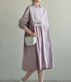 Autumn Loose Casual  Long Sleeve Women Dresses Spring Linen Cotton Dress In Solid Color, Casual Pink Linen Dress For Spring, Spring Linen Dress With Relaxed Fit, Spring Relaxed Fit Solid Color Linen Dress, Spring Relaxed Fit Solid Linen Dress, Relaxed Fit Solid Color Linen Dress For Spring, Summer Linen Long Sleeve Dress, Summer Long Sleeve Solid Linen Dress, Long Sleeve Linen Dress For Summer