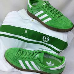 Game, set and match! - Tachinni and Apple Green Spezials - the AG Spezials are in my top 5 of favourite colourways Green Spezials, Adidas Classic Shoes, Adidas Spzl, Heels Design, Adidas Tracksuit