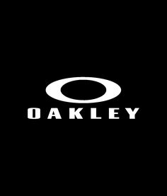 the logo for oakley is shown in black and white on a dark background with an oval