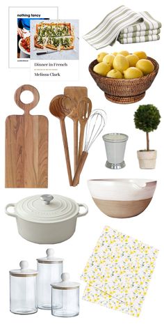 a bunch of kitchen items that are on display