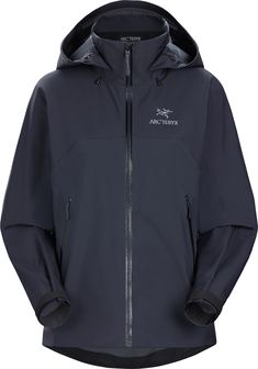 This lightweight Arc'teryx jacket is a durable choice for alpine outings. Waterproof/breathable 3-layer fabric and a helmet-compatible hood shrug off rain. Pit zips vent heat when you're on the move. Arcytex Jacket, Arc Teryx Jacket, Hiking Socks Womens, Snowboarding Equipment, Mountain Apparel, Arcteryx Women, Arcteryx Jacket, Trekking Jacket, Europe Packing