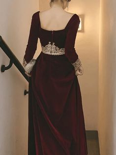 A-Line Elegant Vintage Wedding Guest Formal Evening Valentine's Day Dress Scoop Neck Long Sleeve Floor Length Velvet with Appliques ,Floor Len,PD22349 sold by lovebridal on Storenvy Elegant Vintage Wedding, डिजाइनर कपड़े, Wedding Guest Formal, Velvet Evening Dress, Velvet Prom Dress, Valentines Day Dresses, Fall Wedding Guest Dress, Vintage Black Dress, Floor Length Prom Dresses