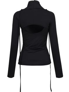 This is a trendy and feminine top by FLARE UP that is made out of high quality and sturdy material. With distinctive mood of the design and comfortable wear, you can style it for your casual daily outfit.- Strap detail for various styling- Finger hole and cut out detail on the bodice- Trendy and feminine mood Black Elastane Summer Blouse, Black Elastane Blouse For Summer, Black Fitted Top For Layering, Fitted Black Top For Layering, Trendy Stretch Long Sleeve Top, Trendy Stretch Long Sleeve Top In Elastane, Trendy Stretch Elastane Long Sleeve Top, Night Out Tops With Minimal Stretch Elastane, Night Out Tops With Minimal Stretch