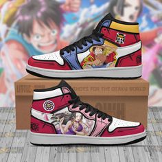 Luffy X Boa Hancock Jd Sneakers Custom One Piece Anime Shoes Lightweight construction with breathable mesh fabric provides a comfortable and flawless fit. Luffy X Boa Hancock, Jordans Custom, One Piece Shoes, Anime Clothing, Anime Shoes, Exclusive Shoes, Yeezy Shoes, Anime Gifts, Trending Sneakers