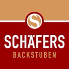 the schafers logo is shown in red and tan colors on a brown background