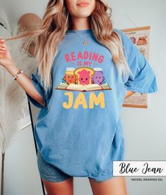 Reading Is My Jam Tshirt, Funny Book Shirt, Shirts With Sayings, Gift For Book Lover, Book Reader Shirt, Reading Tshirt, Bookworm Shirt How can I order? 1️) Please review all the information provided before placing an order 2️) Select the shirt type and size. 3️) Select the color of the shirt using the following options. 4️) Need more Items? Add the current item in the cart. And If you like to add more items to your order please press the back button and repeat steps 1-4 again. 5️) Once all your Reading T Shirts, Reading Tshirt, Bookworm Shirt, Teacher Clothes, Book Shirt, Teaching Outfits, Gift For Book Lover, Reading Shirts, Teacher Outfit