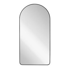 an arch shaped mirror on a white background, with the reflection of it's own image