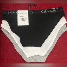 Nwt Calvin Klein Women's Bikini Underwear 3-Pack Multicolor Qp2349x-915 Size: Small Black ,White & Graymaterial: Soft, Breathable Fabric Style: Bikini Cut For A Comfortable Fit Signature Calvin Klein Elastic Logo Waistband Care Instructions: Machine Washable Style Code: Qp2349x-915 You Get All Shown In The Attached Photos!!!Retail $40 Calvin Klein Thong, Black Hipster, Calvin Klein Ck One, Calvin Klein Women, Calvin Klein Woman, Calvin Klein Black, Black & White, Womens Calvin Klein, Women's Intimates