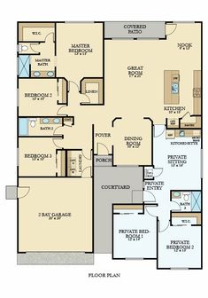 the floor plan for a two bedroom, one bath apartment with an attached kitchen and living room