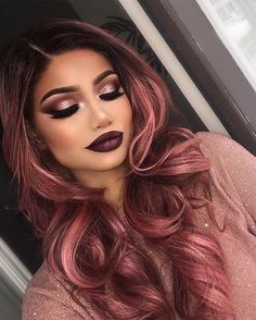 October Hair, Gold Hair Colors, Hair Color Rose Gold, Face Time, Dye Ideas, Hair Aesthetic, Makeup Hacks, Dark Makeup