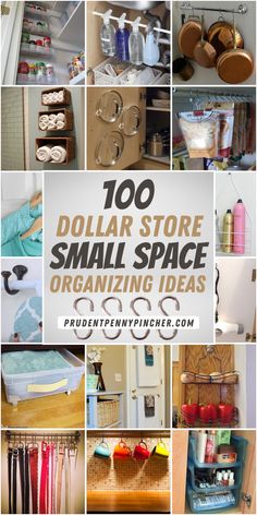 Organize for less with these DIY dollar store organization ideas for small spaces.There are organizing ideas for the kitchen, bathroom, closet, laundry room and more. These organization ideas for the home are perfect for apartments, dorm rooms, tiny houses so that you can make maximize your space on a budget. Small Space Organization Ideas, Space Organization Ideas, Organization Ideas For Small Spaces, Dollar Store Organization Ideas, Store Organization Ideas, Dollar Store Organization, Diy Storage Bed, Ocd Organization, Cleaning Supplies Organization