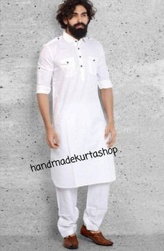 "HANDMADEKURTASHOP  Description Man kurta for Man Give yourself a best ethnic look by wearing this Top and bottom Set. Made of rich cotton silk blend fabric this regular-fit set comprises a full-sleeved Indian kurta  This outfit with mojris will look apart on special occasions. material 100%Cotton Color : white color Kurta Length : 40 inches Only kurta Shirt Chest is measurement for shirt (not body) As per standard, for best loose fitting 6 inches gap should be there between actual chest size and shirt chest size Size chart is below Men's Sizes Actual Body Chest - Ready Shirt Chest i Add 6\" Inches Lose Fitting Fabric Armhole To Armhole. XS - 30\" Inches 36\" Inches S - 34\" Inches 40\" Inches M - 36\" Inche 42\" Inches L - 40\" Inches 46\" Inches XL - 44\" Inches 50\" Inches 2XL - 48\" In White Casual Kurta For Eid, White Cotton Kurta With Dabka, Casual White Kurta For Eid, White Cotton Kurta With Dabka Embroidery, White Dabka Kurta For Diwali, White Casual Kurta For Diwali, White Kurta For Puja And Eid, White Straight Kurta For Diwali, White Kurta For Eid Puja