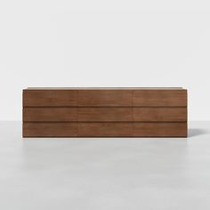 Designed to fit any space, the Nest Dresser provides perfect placement for necessities. 100% upcycled wood, thoughtful detailing, and an innovative modular system makes for a lifetime of modern functionality and optionality. Do not stack more than 5 drawers or 47" vertically. | Nest Dresser in Walnut, 3x3 | Thuma Neutral Stain, Walnut Credenza, Upcycled Wood, Solid Wood Dresser, Walnut Dresser, Dresser Storage, Classic Bed, Repurposed Wood, Wood Dresser