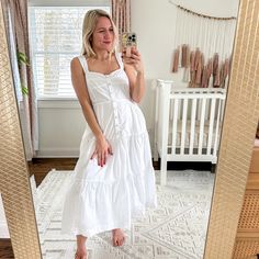 Condition: New With Tags! No Flaws Or Signs Of Wear! Details: Madewell Button-Front Tiered Midi Dress - Size: 6 - Color: White - Style: Nk427 - Features: With A Sweetheart Neckline And Seamed Bodice, This Tiered Midi Dress Is So Floaty, Flirty And Fun. Made Of Cotton Poplin, It Has Thick (Bra-Friendly) Straps And Buttons Down The Front. Please Note: This Style Runs Small, So We Recommend Ordering One Size Larger Than Your Normal Size. Fitted Bodice, Relaxed Skirt. Falls 49 1/2" From High Point O Midi Dress White, Tiered Midi Dress, Madewell Dresses, White Midi Dress, High Point, Fitted Bodice, White Style, Dress White, Cotton Poplin