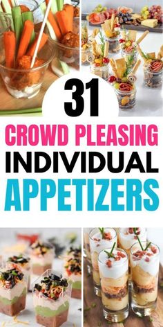 the cover of 31 crowd pleasing individual appetizers, including carrots and celery