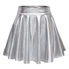 PRICES MAY VARY. Polyester & Spandex. Super stretch, lightweight, breathable and comfortable. Flowy, flared pleated bottom skirt with a bright look, make you edgy, bold and vibrant. High stretchy waist, fit for everyone, show you beautiful leg slender, more sexy. Great for dancing , holidays , cosplay , birthdays , parties , night out , girls' night out or as a costume. Stretch fit makes slipping on a breeze. Please check the size chart below " Product Description " to ensure your order. Size ch Space Girl Kostüm, Skirt Tutu, Metallic Pleated Skirt, Rok Mini, Pu Leather Skirt, Mini Skater Skirt, Flared Mini Skirt, Party Rock, Performance Dresses