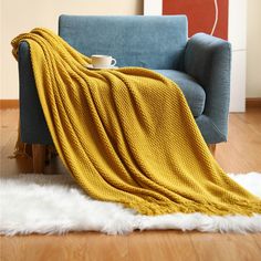 Blankets and Throws Nordic Knitted Blanket - Living Simply House Nordic Sofa, Plaid Bedding, Waffle Blanket, Simple Sofa, Blanket Shawl, Sofa Throw Blanket, Knit Throw Blanket, Blanket Cover, Sofa Blanket