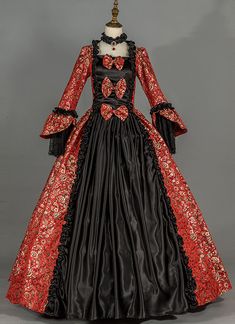 Renaissance Georgian Antique Floral Gothic Victorian Dress Vintage Colonial Halloween Ball Gown Reenactment Theater Clothing     Condition: Brand New   Color: amp;nbsp; Wine Red Floral Patterns   Material: This Renaissance Gothic Victorian Dress is made of amp;nbsp; High Quality Brocade, soft and comfortable to wear   Sleeve Length: Full Sleeve   Dresses Length:Floor-Length   Neckline: amp;nbsp; Square Collar   Decoration: Ruffles + Lace + Bow   Style: This dress is perfect for civil war,victori Colonial Halloween, Halloween Ball Gown, Ball Gowns Victorian, Masquerade Ball Costume, Victorian Dress Gown, Georgian Dress, Gothic Victorian Dresses, Victorian Wedding Dress, Victorian Fashion Dresses