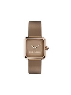 brown 18kt rose gold/ruby/sapphire glass/calf leather square face gold-tone hardware fabric strap satin finish quartz movement sword hands buckle fastening Dolce Gabbana Jewelry, Brown Watches, Square Face, Chocolate Diamonds, Colorless Diamond, Fabric Strap, Square Faces, Antique Pink, Ruby Sapphire