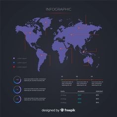 the world map with different types of infograhics and their corresponding locations on it