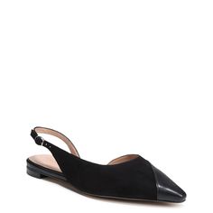 Complement your simple style with these womens 27 Edit Makenna black flats by Naturalizer. Crafted with suede and leather upper, these flats have a sleek pointed toe, slingback strap closure for a secure fit, and a synthetic sole. The breathable, cushioned footbed with Contour+ technology is ultra soft and flexible, meeting the contour of your feet for a precise fit and offers arch and heel support. | 27 Edit Women's Makenna Slingback Flat by Naturalizer in Black Size 6 Medium Slingback Flats, Black Flats, Simple Style, Leather Upper, Arch, Sleek, Size 6, Technology, Heels