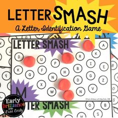 the letter smash game is an easy way to practice letters and numbers