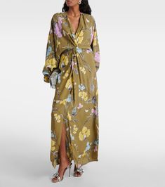 Kason floral maxi dress in multicoloured - Diane Von Furstenberg | Mytheresa Ladies Day Dresses, Spring Knits, Maxi Jersey Dress, Floral Print Maxi, Halter Maxi Dresses, Maxi Dress Green, Maxi Dress Blue, Floral Maxi, Printed Maxi Dress