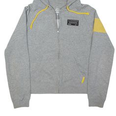 Item is in used condition. Very small hole to left sleeve and mild marks to back, reflected in price. >Size: S >Armpit To Armpit: 20" >Armpit To Cuff: 19" >Collar To Hem: 21" Gray Sporty Hoodie With Branding, Sporty Gray Hoodie With Branding, Sporty Gray Sweatshirt With Branding, Athletic Heather Moisture-wicking Sweatshirt For Streetwear, Moisture-wicking Athletic Heather Sweatshirt For Streetwear, Urban Style Sports Sweatshirt With Branding, Gray Moisture-wicking Sweatshirt For Streetwear, Sporty Cotton Hoodie For Light Sports, Sweat Resistant Cotton Hoodie For Streetwear