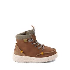 Hey Dude Bradley Boot - Toddler - Walnut | Journeys Kidz Cow Boy Boots Little Boy, Toddler Shoes Boots, Baby Dudes Shoes, Toddler Boy Fall Outfits, Boys Fall Fashion, Boys Fall Outfits, Shoe Size Chart Kids, All Nike Shoes, Toddler Winter