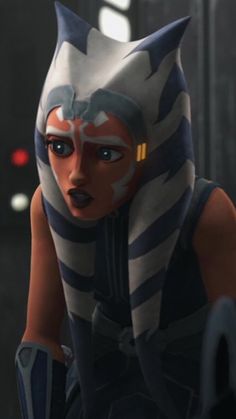 an animated star wars character wearing a helmet