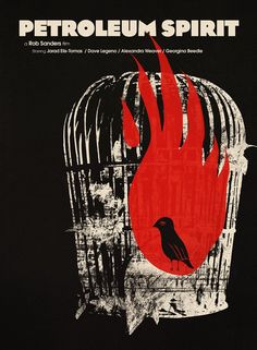 a movie poster with a bird in a cage and the words petroleum spirit on it