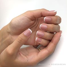 Shirt French Tip Nails, Classy French Manicure, French Manicure Acrylic Nails, Short Nail Manicure, Simple Gel Nails, Casual Nails, Simple Acrylic Nails, Pearl Nails, Cute Gel Nails