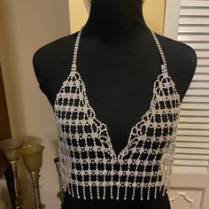 Natasha Rhinestone Body Jewelry/Bralette - One Size Fits Most. Missing 2-3 Stones On Bottom. Not Noticeable. Sexy, Can Be Worn With Bodysuit, Swimsuit Etc. Silver Rhinestone Fringe Necklace For Party, Silver Rhinestone Crystal Necklace For Festival, Elegant Silver Rhinestone Necklace For Festivals, Glamorous Beaded Rhinestone Necklace For Parties, Elegant Rhinestone Crystal Necklace For Festivals, Glamorous Rhinestone Fringe Necklace For Party, Elegant Crystal Rhinestone Necklace For Festivals, Glamorous Party Rhinestone Fringe Necklace, Glamorous Party Rhinestone Beaded Necklace